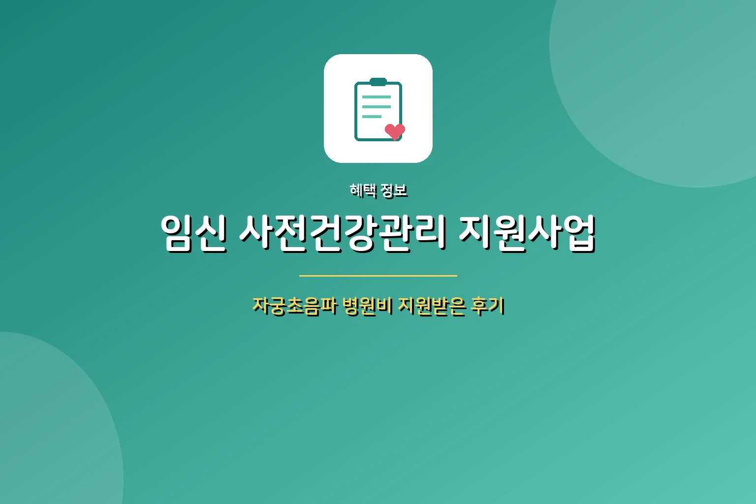 임신 사전건강관리 지원사업 – 자궁초음파 지원받은 방법