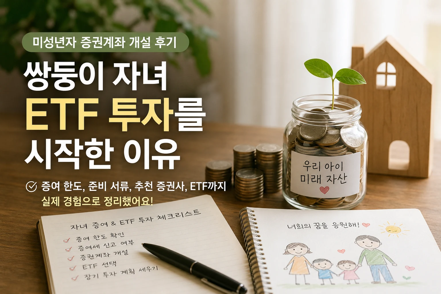미성년자 증권계좌 개설 후기, 쌍둥이 자녀 ETF 투자를 시작한 이유 (+증여세 한도 꼭 알아야 할 것)