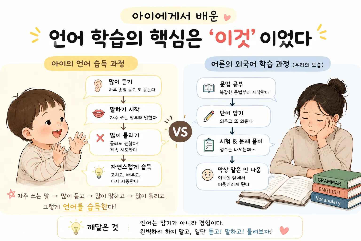 외국어 공부법 – 아이가 한글 배우는 모습에서 깨달은 어학 학습의 본질