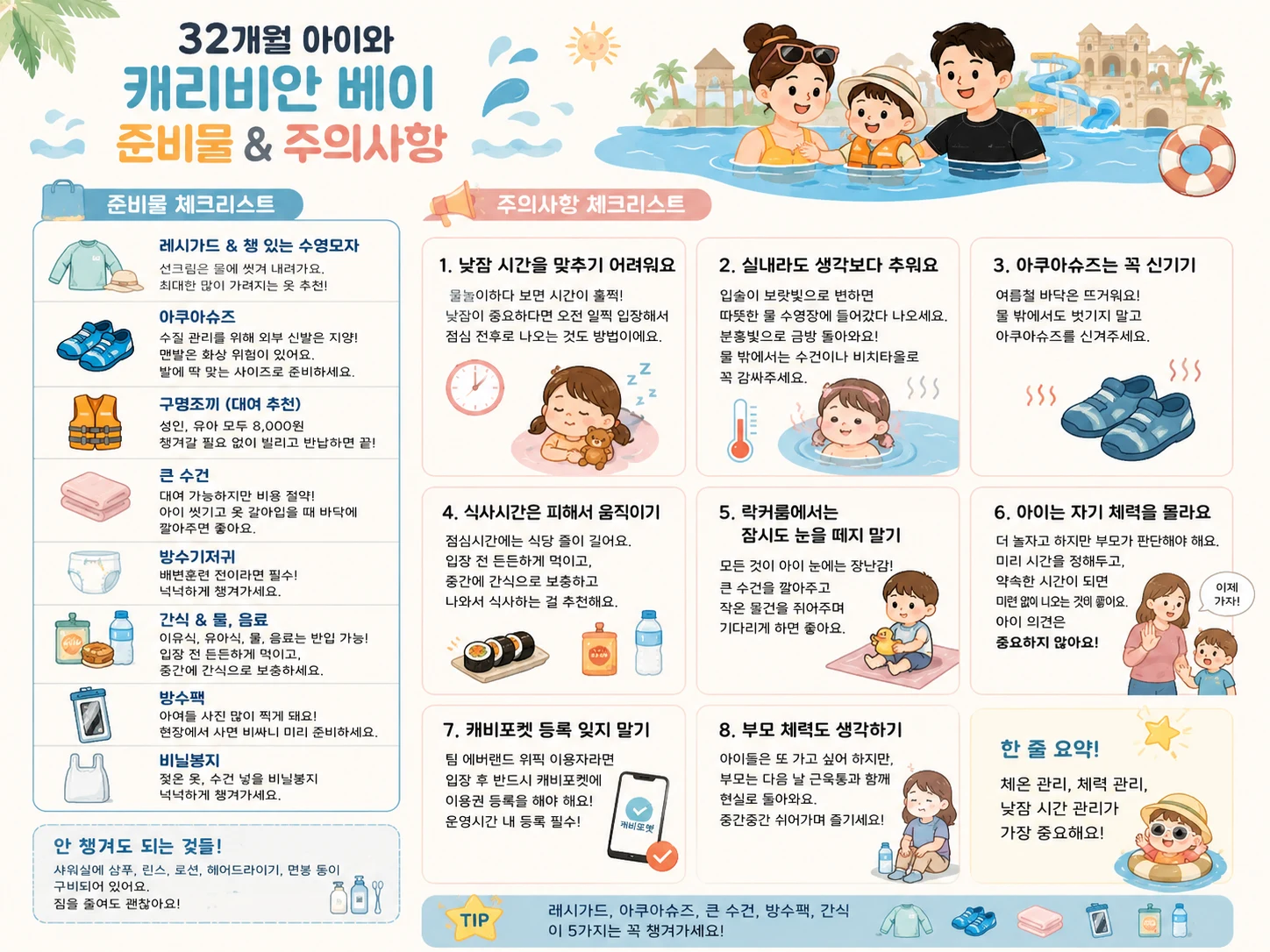 32개월 아이와 캐리비안 베이 주의사항 8가지 (체온·체력·낮잠 관리가 핵심)