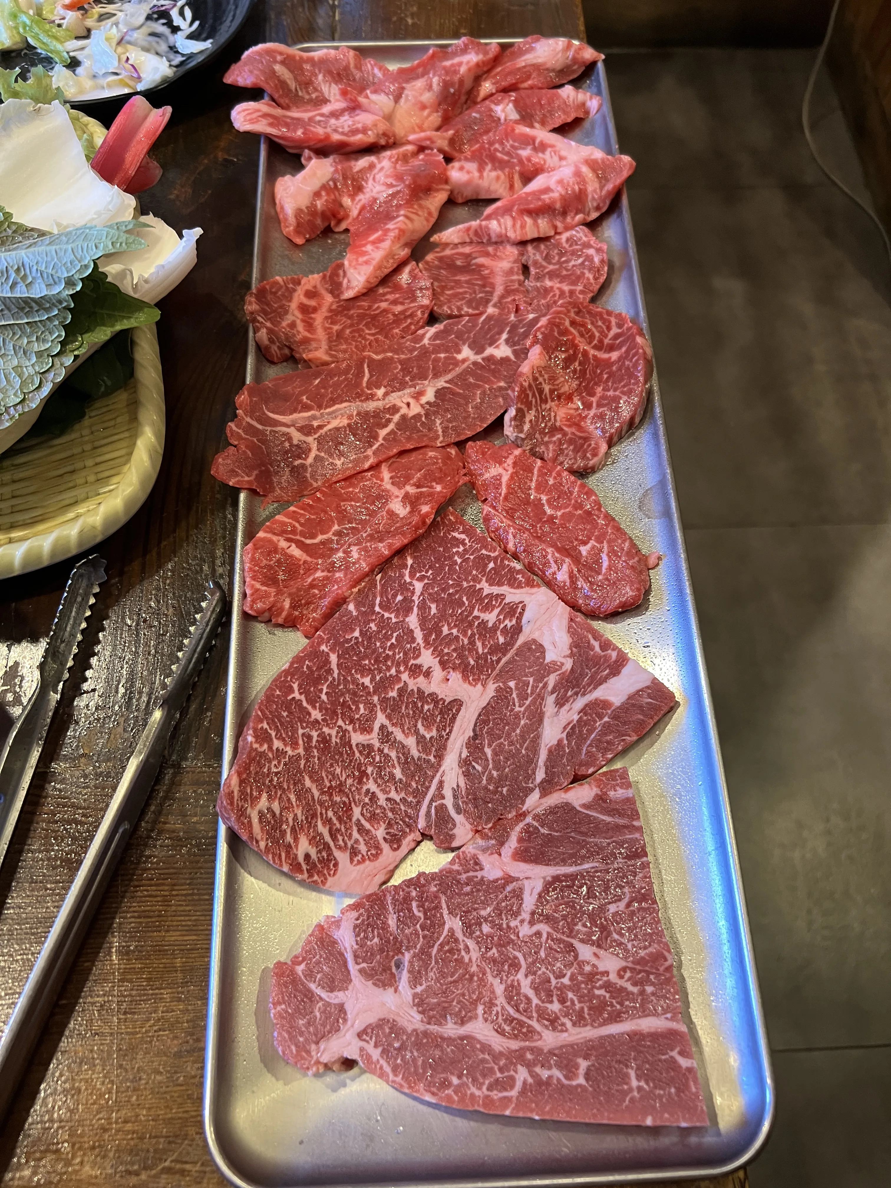 신선한 생고기 마블링