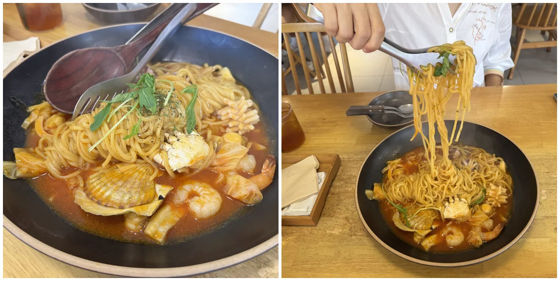 상하이 해산물 오일 생면파스타