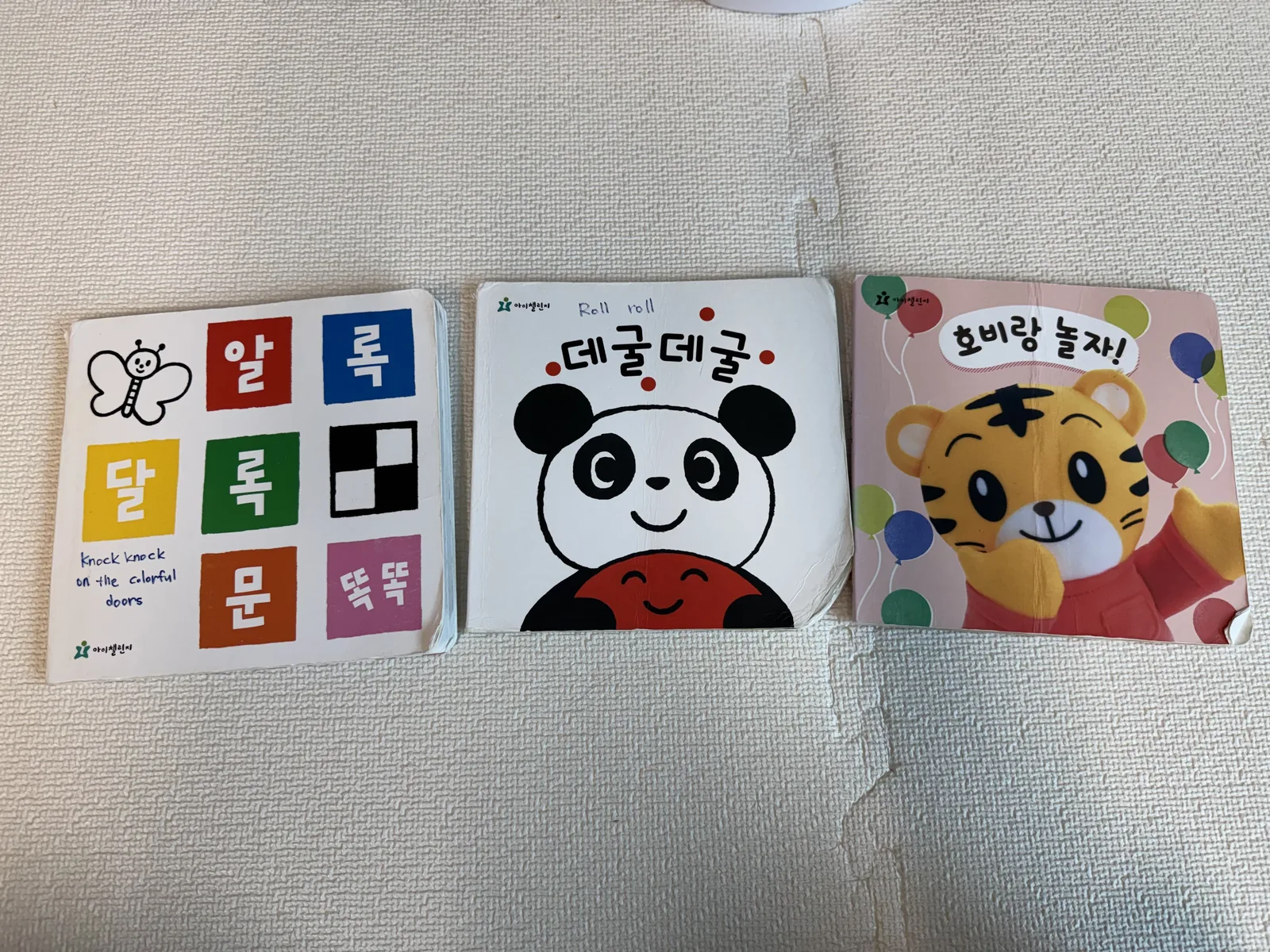돌 전에 하도 물고 뜯어 너덜너덜해진 초창기 책들